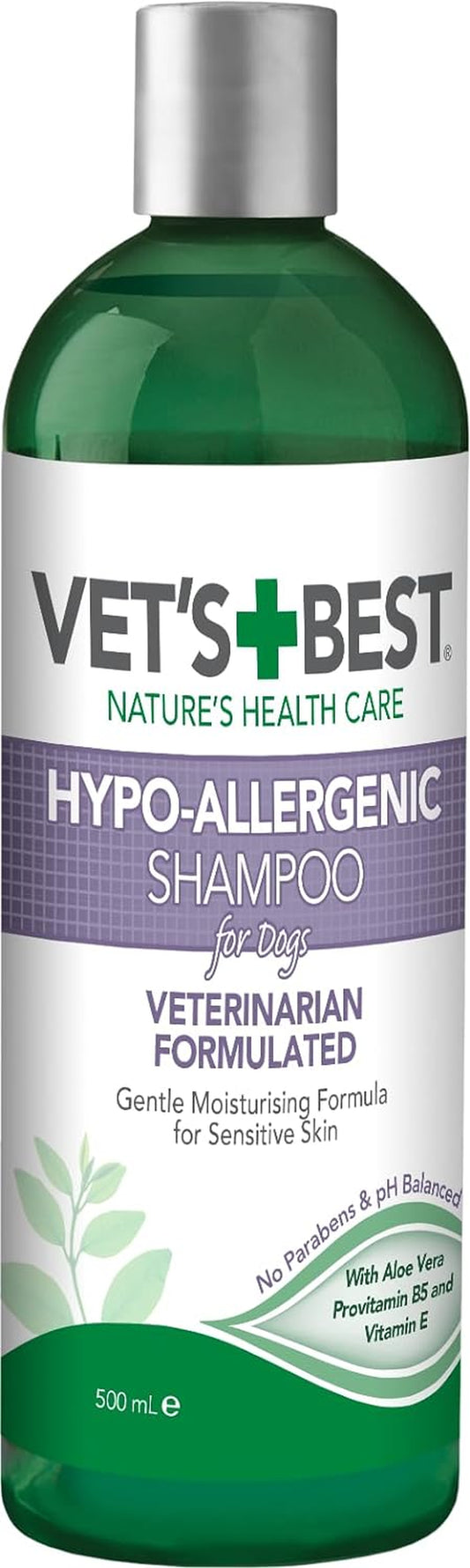 Hypo-Allergenic Shampoo for Dogs | Dog Shampoo for Sensitive Skin | Relieves Discomfort from Dry, Itchy Skin | Cleans, Moisturizes, and Conditions Skin and Coat 500Ml